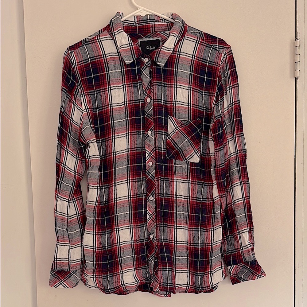 Rails flannel shirt - red/navy blue